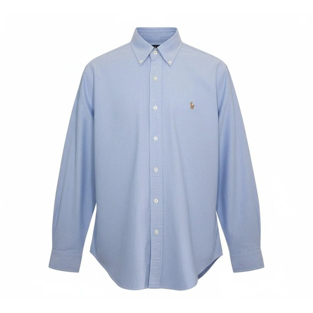 Polo‎ Ralph Lauren Oxford Shirt Mens 17 34/35 Blue Classic Fit Pinpoint Preppy